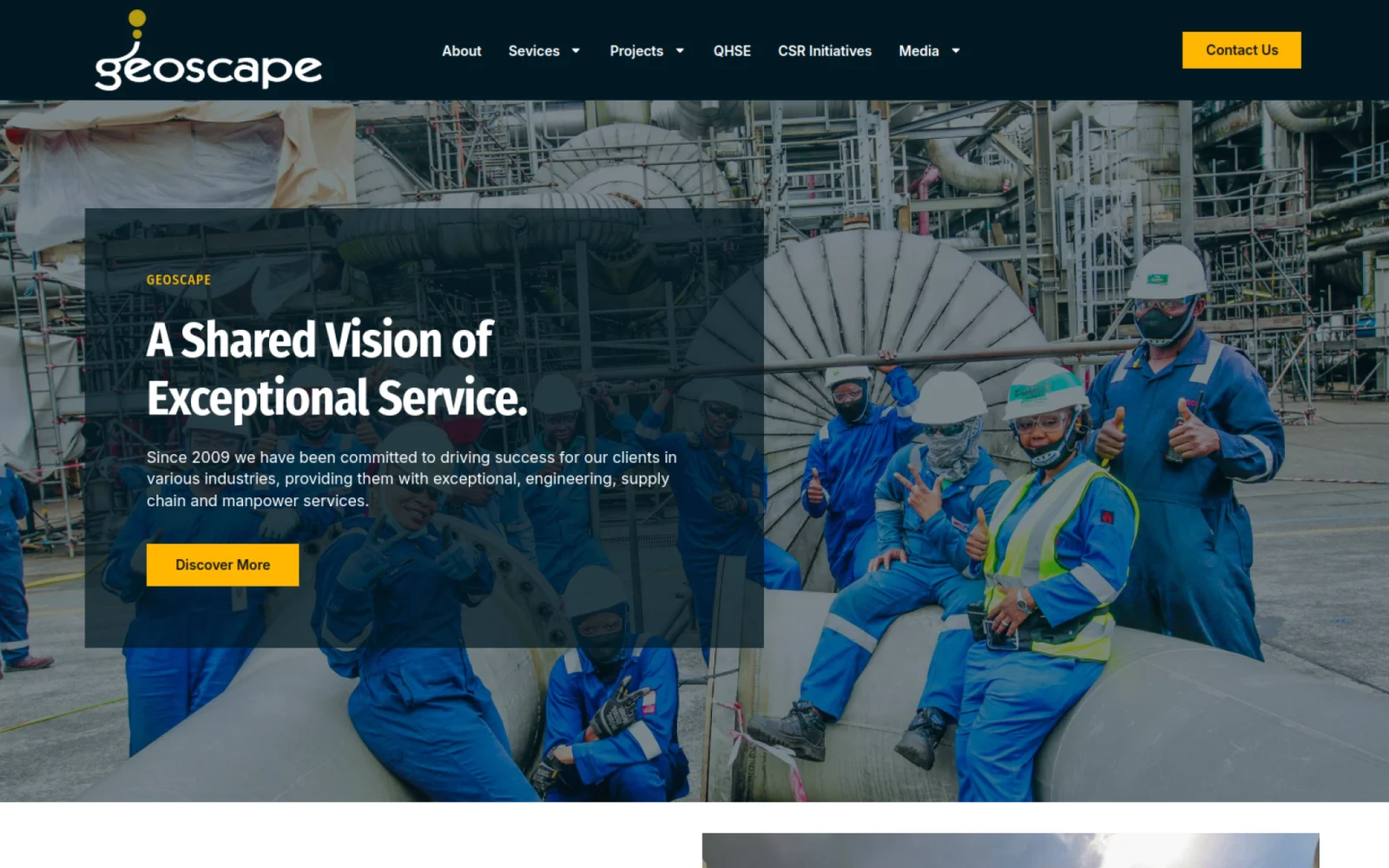 Geoscape Limited website, home page